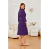 image:imageEkouaer Robes for Women Long Waffle Knit Bathrobe Shawl Collar House Coats  34 Sleeves Midcalf Length Lightweight Soft Casual Comfy Removable Belt SPA Kimono Nightgown with Pockets LoungewearBright PurpleSmall Waffle