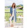 image:imageEkouaer Robes for Women Long Waffle Knit Bathrobe Shawl Collar House Coats  34 Sleeves Midcalf Length Lightweight Soft Casual Comfy Removable Belt SPA Kimono Nightgown with Pockets LoungewearBlueSmall Waffle