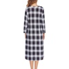 image:imageEkouaer Womens Long Nightgowns Plaid Sleepwear Soft Loose Nightshirt 34 Sleeve Plus Size Housecoat with Button amp PocketsBlack Plaid