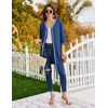image:imageEkouaer Zipper Robes for Women 34 Sleeves House Coat 2026 Zip Up Bathrobe  Lightweight Soft V Neck Comfy Summer Side Split Zipper Front Nightgown with Pockets SleepwearNavy