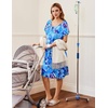 image:imageEkouaer Labor Delivery Gown Nursing Braeastfeeding Dress Maternity ClothesBluegreen Flower
