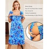 image:imageEkouaer Labor Delivery Gown Nursing Braeastfeeding Dress Maternity ClothesBluegreen Flower