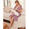 image:imageEkouaer Labor Delivery Gown Nursing Braeastfeeding Dress Maternity ClothesGray Purple