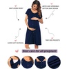 image:imageEkouaer Labor Delivery Gown Nursing Braeastfeeding Dress Maternity ClothesNavy Blue