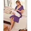 image:imageEkouaer Labor Delivery Gown Nursing Braeastfeeding Dress Maternity ClothesPurple
