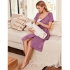 image:imageEkouaer Labor Delivery Gown Nursing Braeastfeeding Dress Maternity ClothesPurple Red