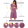 image:imageEkouaer Labor Delivery Gown Nursing Braeastfeeding Dress Maternity ClothesPurple Red