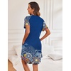 image:imageEkouaer Nightgowns for Women Button Down Night Gown with Pockets  Short Sleeve Sleepshirt V Neck Night Shirt Soft Pajamas Dress Casual Sleepwear for Labor Delivery Maternity NursingBlue Mandola
