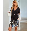 image:imageEkouaer Nightgowns for Women Button Down Night Gown with Pockets  Short Sleeve Sleepshirt V Neck Night Shirt Soft Pajamas Dress Casual Sleepwear for Labor Delivery Maternity NursingBlack Butterfly