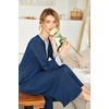 image:imageEkouaer Nightgowns for Women Long Sleeve Winter Night Gown with Pockets  Long Nightgown Plus Size Lounge Dress Button Down Sleepshirts V Neck Night Shirt Warm Sleepwear Full Length LoungewearNavy