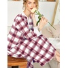 image:imageEkouaer Nightgowns for Women Long Sleeve Winter Night Gown with Pockets  Long Nightgown Plus Size Lounge Dress Button Down Sleepshirts V Neck Night Shirt Warm Sleepwear Full Length LoungewearWhite Plaid