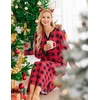 image:imageEkouaer Nightgowns for Women Long Sleeve Winter Night Gown with Pockets  Long Nightgown Plus Size Lounge Dress Button Down Sleepshirts V Neck Night Shirt Warm Sleepwear Full Length LoungewearRed Plaid