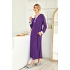 image:imageEkouaer Nightgowns for Women Long Sleeve Winter Night Gown with Pockets  Long Nightgown Plus Size Lounge Dress Button Down Sleepshirts V Neck Night Shirt Warm Sleepwear Full Length LoungewearPurple