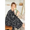 image:imageEkouaer Nightgowns for Women Long Sleeve Winter Night Gown with Pockets  Long Nightgown Plus Size Lounge Dress Button Down Sleepshirts V Neck Night Shirt Warm Sleepwear Full Length LoungewearBlack White Floral