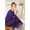 image:imageEkouaer Nightgowns for Women Long Sleeve Winter Night Gown with Pockets  Long Nightgown Plus Size Lounge Dress Button Down Sleepshirts V Neck Night Shirt Warm Sleepwear Full Length LoungewearPurple Flower