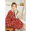 image:imageEkouaer Nightgowns for Women Long Sleeve Winter Night Gown with Pockets  Long Nightgown Plus Size Lounge Dress Button Down Sleepshirts V Neck Night Shirt Warm Sleepwear Full Length LoungewearChristmas Red With Santa