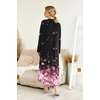 image:imageEkouaer Nightgowns for Women Long Sleeve Winter Night Gown with Pockets  Long Nightgown Plus Size Lounge Dress Button Down Sleepshirts V Neck Night Shirt Warm Sleepwear Full Length LoungewearBlack Pink Flower