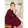 image:imageEkouaer Nightgowns for Women Long Sleeve Winter Night Gown with Pockets  Long Nightgown Plus Size Lounge Dress Button Down Sleepshirts V Neck Night Shirt Warm Sleepwear Full Length LoungewearWine Red