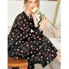 image:imageEkouaer Nightgowns for Women Long Sleeve Winter Night Gown with Pockets  Long Nightgown Plus Size Lounge Dress Button Down Sleepshirts V Neck Night Shirt Warm Sleepwear Full Length LoungewearChirstmas Black
