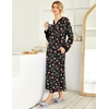 image:imageEkouaer Nightgowns for Women Long Sleeve Winter Night Gown with Pockets  Long Nightgown Plus Size Lounge Dress Button Down Sleepshirts V Neck Night Shirt Warm Sleepwear Full Length LoungewearChirstmas Black