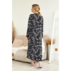 image:imageEkouaer Nightgowns for Women Long Sleeve Winter Night Gown with Pockets  Long Nightgown Plus Size Lounge Dress Button Down Sleepshirts V Neck Night Shirt Warm Sleepwear Full Length LoungewearBlack White Floral