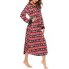 image:imageEkouaer Nightgowns for Women Long Sleeve Winter Night Gown with Pockets  Long Nightgown Plus Size Lounge Dress Button Down Sleepshirts V Neck Night Shirt Warm Sleepwear Full Length LoungewearChristmas Red
