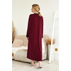 image:imageEkouaer Nightgowns for Women Long Sleeve Winter Night Gown with Pockets  Long Nightgown Plus Size Lounge Dress Button Down Sleepshirts V Neck Night Shirt Warm Sleepwear Full Length LoungewearWine Red
