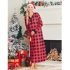 image:imageEkouaer Nightgowns for Women Long Sleeve Winter Night Gown with Pockets  Long Nightgown Plus Size Lounge Dress Button Down Sleepshirts V Neck Night Shirt Warm Sleepwear Full Length LoungewearRed Plaid