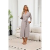 image:imageEkouaer Robes for Women Long Lightweight Bathrobe Soft Knit Bath Robe with PocketsKhaki