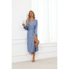 image:imageEkouaer Robes for Women Long Lightweight Bathrobe Soft Knit Bath Robe with PocketsLight Blue
