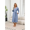 image:imageEkouaer Robes for Women Long Lightweight Bathrobe Soft Knit Bath Robe with PocketsLight Blue
