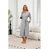image:imageEkouaer Robes for Women Long Lightweight Bathrobe Soft Knit Bath Robe with PocketsLight Grey