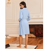 image:imageEkouaer Robes for Women Waffle Knit Bathrobe Lightweight Kimono Robe Knee Length Loungewear with Pockets Light Blue XXL