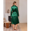 image:imageEkouaer Silk Robes for Women Long Satin Kimono Bathrobe Sexy Bridal Robe  Shawl Collar Bride Wedding Party Robe Long Sleeve Vneck Full Length Lightweight SleepwearGreen