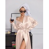 image:imageEkouaer Silk Robes for Women Long Satin Kimono Bathrobe Sexy Bridal Robe  Shawl Collar Bride Wedding Party Robe Long Sleeve Vneck Full Length Lightweight SleepwearChampagne