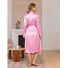 image:imageEkouaer Silk Robes for Women Long Satin Kimono Bathrobe Sexy Bridal Robe  Shawl Collar Bride Wedding Party Robe Long Sleeve Vneck Full Length Lightweight SleepwearLight Pink