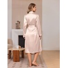 image:imageEkouaer Silk Robes for Women Long Satin Kimono Bathrobe Sexy Bridal Robe  Shawl Collar Bride Wedding Party Robe Long Sleeve Vneck Full Length Lightweight SleepwearChampagne