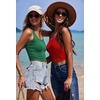 image:imageEkouaer Women Halter Top Backless Scroop Neck Slim Stretchy Ribbed Knit Camisole Crop Tops SXXLGreen