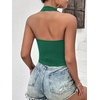 image:imageEkouaer Women Halter Top Backless Scroop Neck Slim Stretchy Ribbed Knit Camisole Crop Tops SXXLGreen