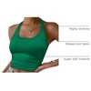 image:imageEkouaer Women Halter Top Backless Scroop Neck Slim Stretchy Ribbed Knit Camisole Crop Tops SXXLGreen