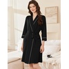 image:imageEkouaer Women Robes Bathrobe Short Kimono Robe Soft Bathrobes with PocketsBlack