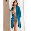 image:imageEkouaer Women Robes Bathrobe Short Kimono Robe Soft Bathrobes with PocketsBlue Green