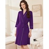 image:imageEkouaer Women Robes Bathrobe Short Kimono Robe Soft Bathrobes with PocketsDark Purple