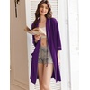 image:imageEkouaer Women Robes Bathrobe Short Kimono Robe Soft Bathrobes with PocketsDark Purple