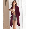 image:imageEkouaer Women Robes Bathrobe Short Kimono Robe Soft Bathrobes with PocketsDate Red