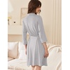image:imageEkouaer Women Robes Bathrobe Short Kimono Robe Soft Bathrobes with PocketsLight Gray