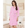 image:imageEkouaer Women Robes Bathrobe Short Kimono Robe Soft Bathrobes with PocketsPink Flowers