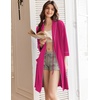image:imageEkouaer Women Robes Bathrobe Short Kimono Robe Soft Bathrobes with PocketsRose Red