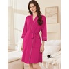 image:imageEkouaer Women Robes Bathrobe Short Kimono Robe Soft Bathrobes with PocketsRose Red
