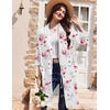 image:imageEkouaer Women Robes Bathrobe Short Kimono Robe Soft Bathrobes with PocketsWhite Red Flowers